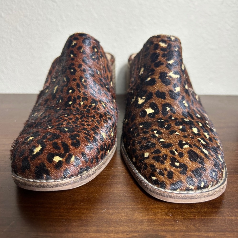 Madewell Shoes 9 Leopard Calf Hair Mules‎ Brown Animal Print Block Heel - Picture 2 of 10